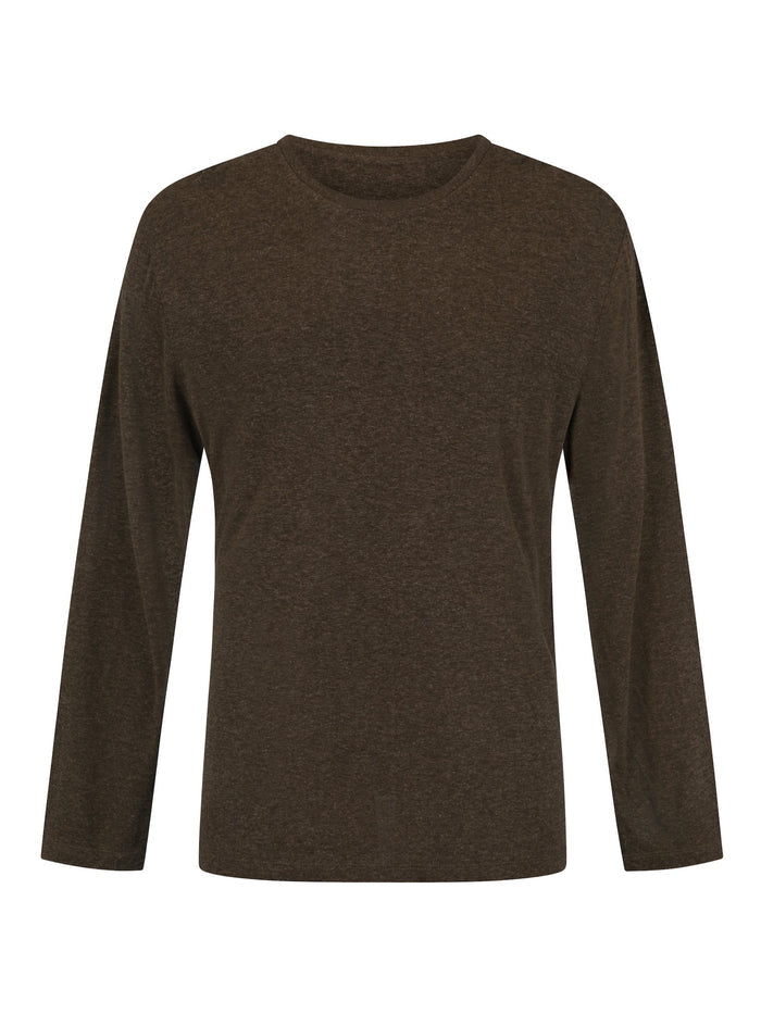 Hemp / Bamboo Men's Long Sleeve Top - Cocoa