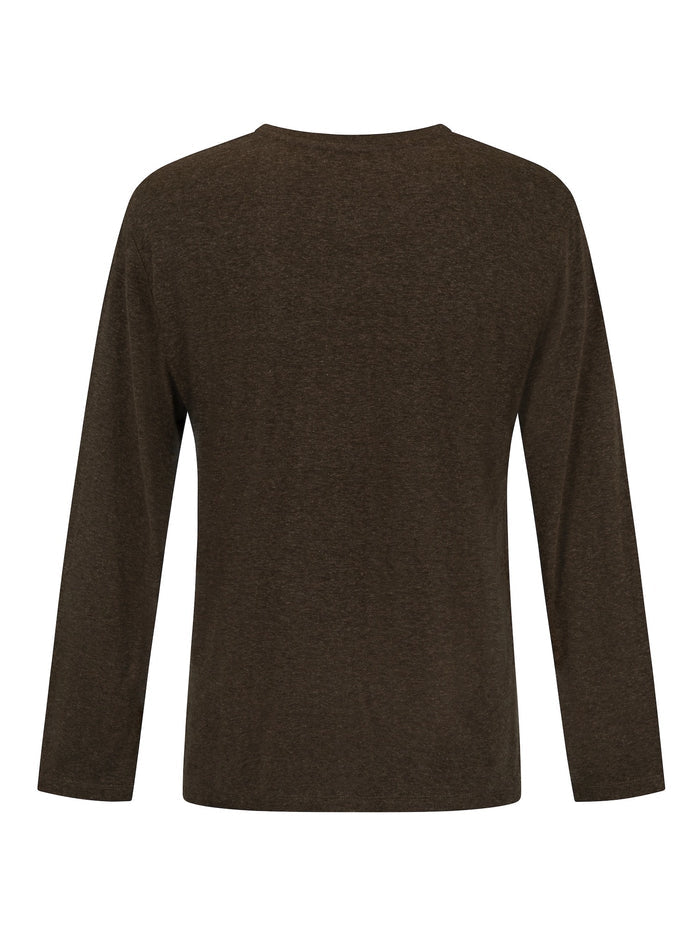 Hemp / Bamboo Men's Long Sleeve Top - Cocoa