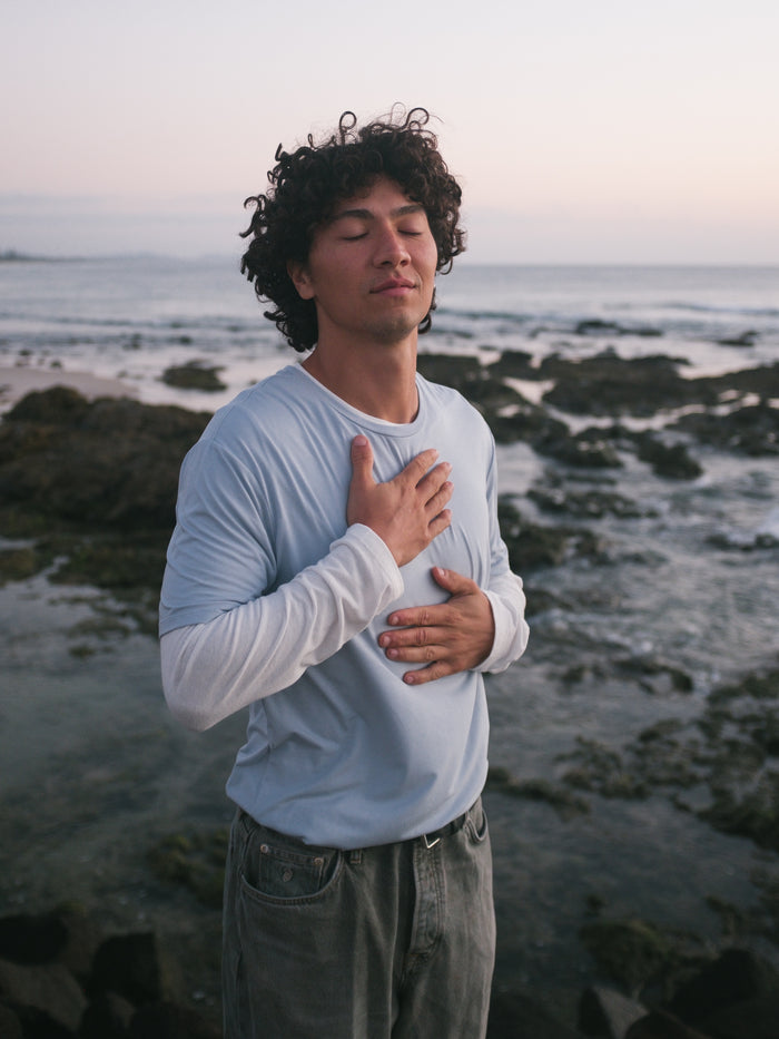 Hemp / Bamboo Men's Long Sleeve Top - Cream