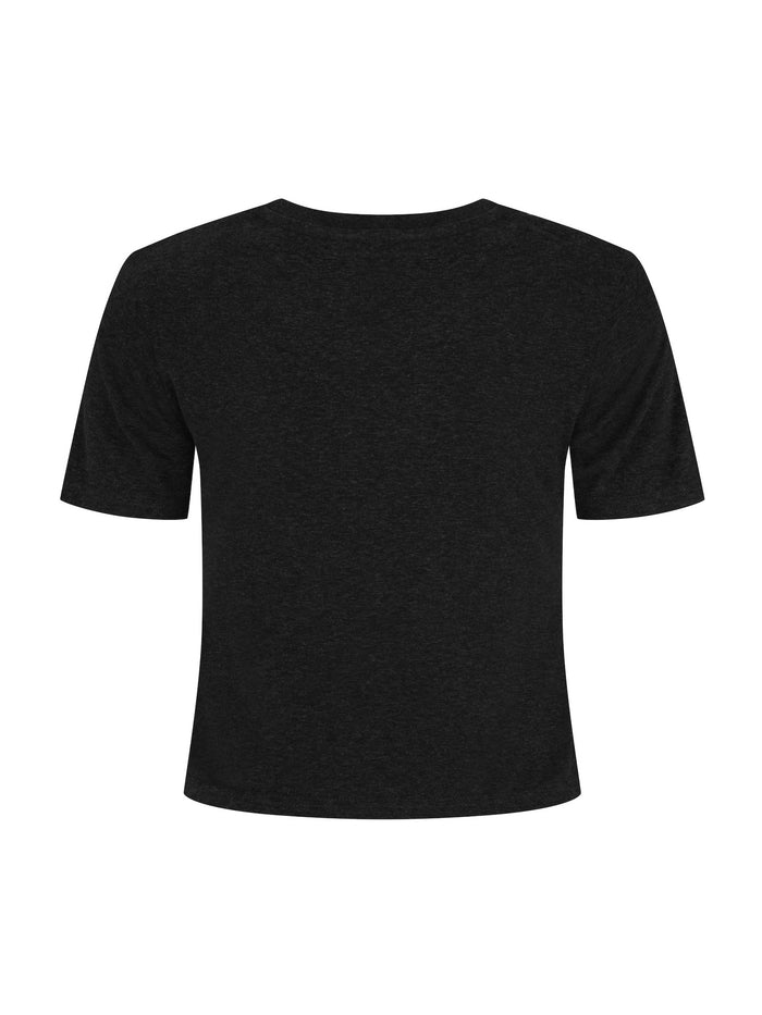Hemp / Bamboo Relaxed Crew Tee (Crop ) - Black