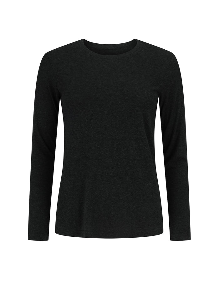 Hemp / Bamboo Relaxed Long Sleeve Crew Tee - Black