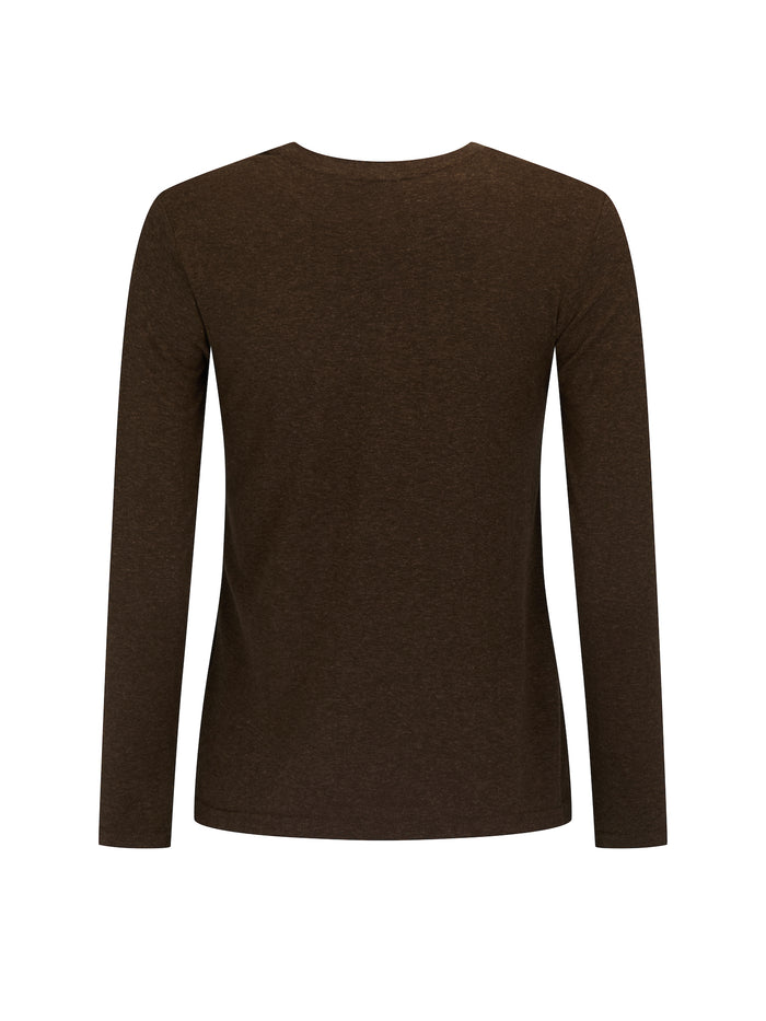 Hemp / Bamboo Relaxed Long Sleeve Crew Tee - Cocoa