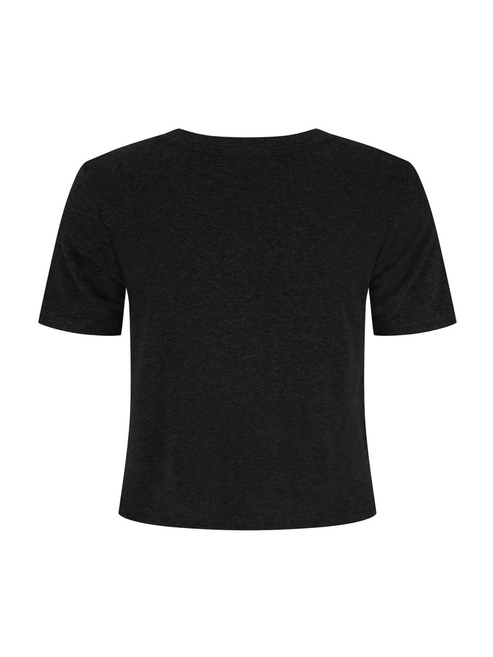 Hemp / Bamboo Relaxed Vee Tee (Crop) - Black
