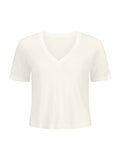 Hemp / Bamboo Relaxed Vee Tee (Crop) - Cream