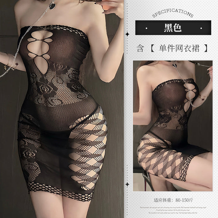 Net bodysuit stretch mesh detail