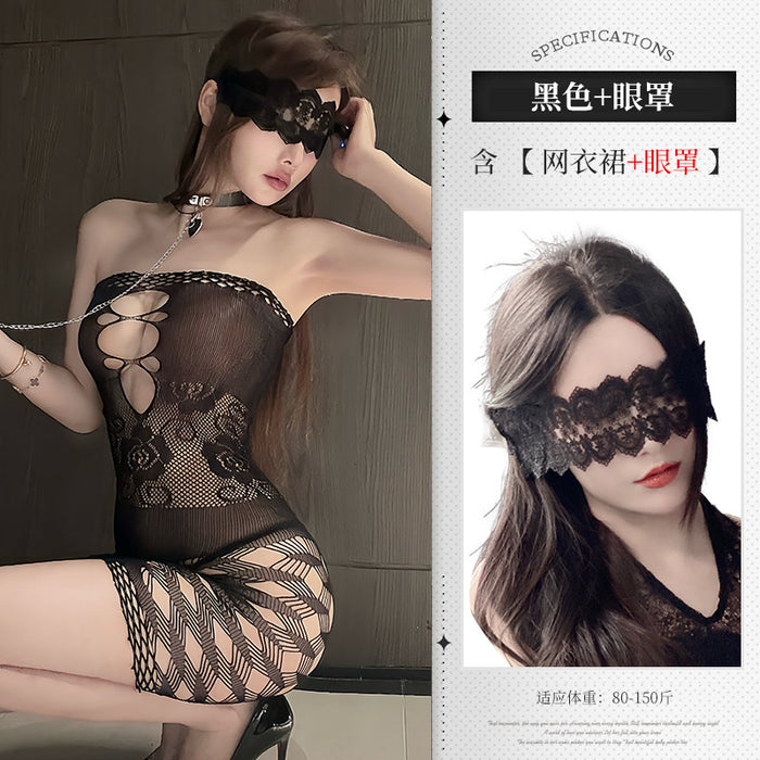 Hollow-out bodysuit lingerie product view