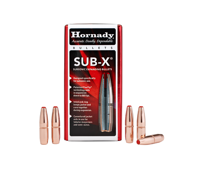 Hornady .308 Diameter 190 Grain Polymer Tip Sub-X 100 Count Bullets (300 AAC Blackout)