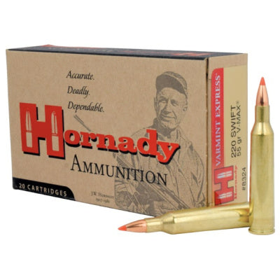 Hornady Ammunition 220 Swift 55 Grain V-Max Polymer Tipped 20 Count