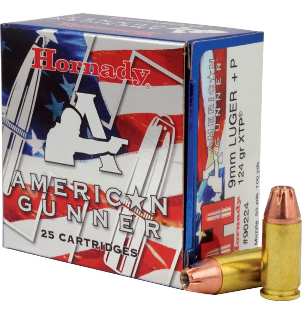 Hornady Ammunition 9mm Luger +P 124 Grain XTP Jacketed Hollow Point 25 Count