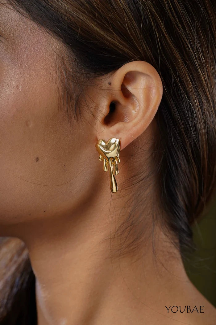 Hunter Heart Studs, Anti-Tarnish Steel Earrings