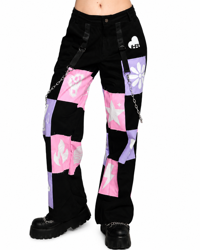 iHeartRaves Patchwork Cargo Pants