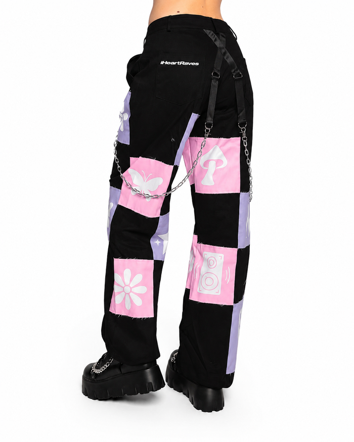 iHeartRaves Patchwork Cargo Pants