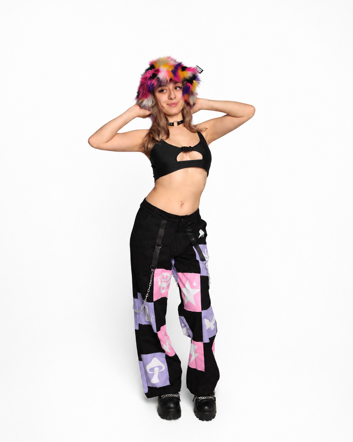 iHeartRaves Patchwork Cargo Pants