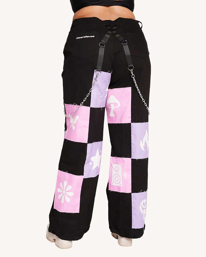 iHeartRaves Patchwork Cargo Pants