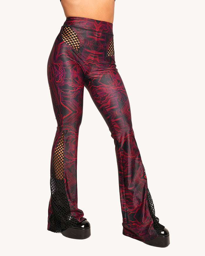 Infinite Matrix Cutout Fishnet Pants