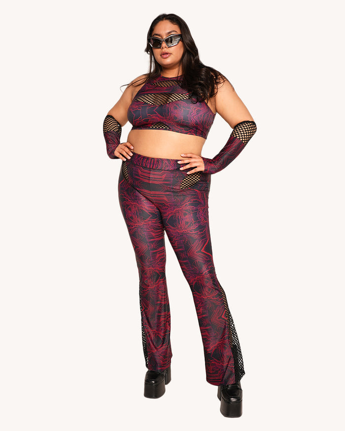 Infinite Matrix Cutout Fishnet Pants