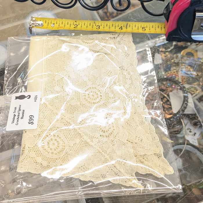 Irish Lace Crocheted Hankie