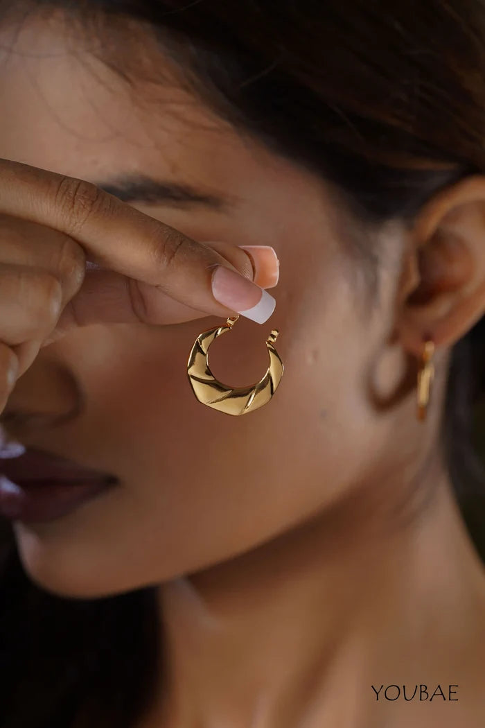 Isla Hoops, Anti-Tarnish Steel Earrings