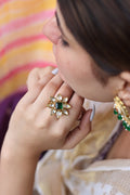 Jaagruthi Free Sized, Adjustable Gold Plated Kundan Ring