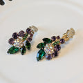 Juliana Green & Purple clip-on earrings