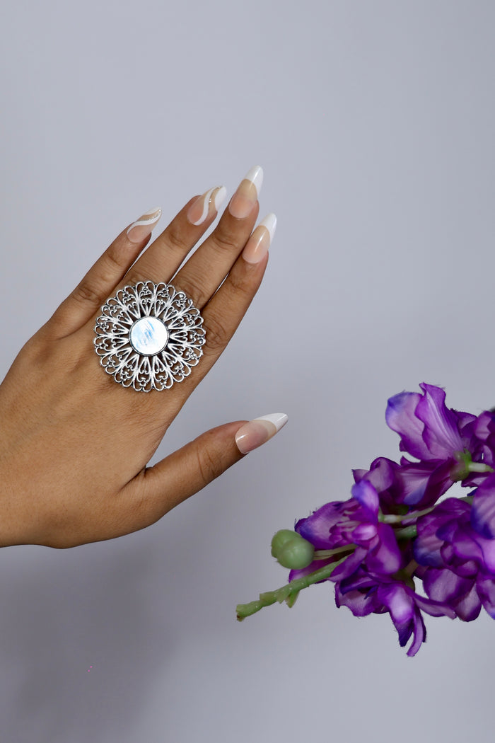 Kamakhya Free Sized - Adjustable, Bohemian Oxidised Ring