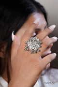 Kastura Free Sized - Adjustable, Bohemian Oxidised Ring
