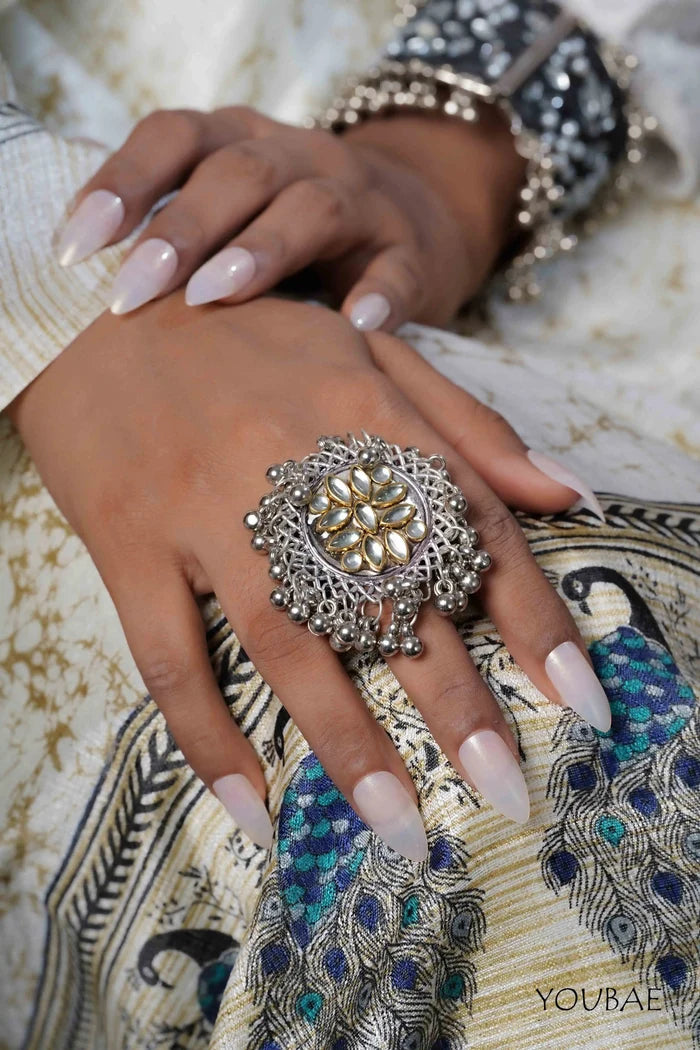 Kavikala Free Sized - Adjustable, Bohemian Oxidised Ring