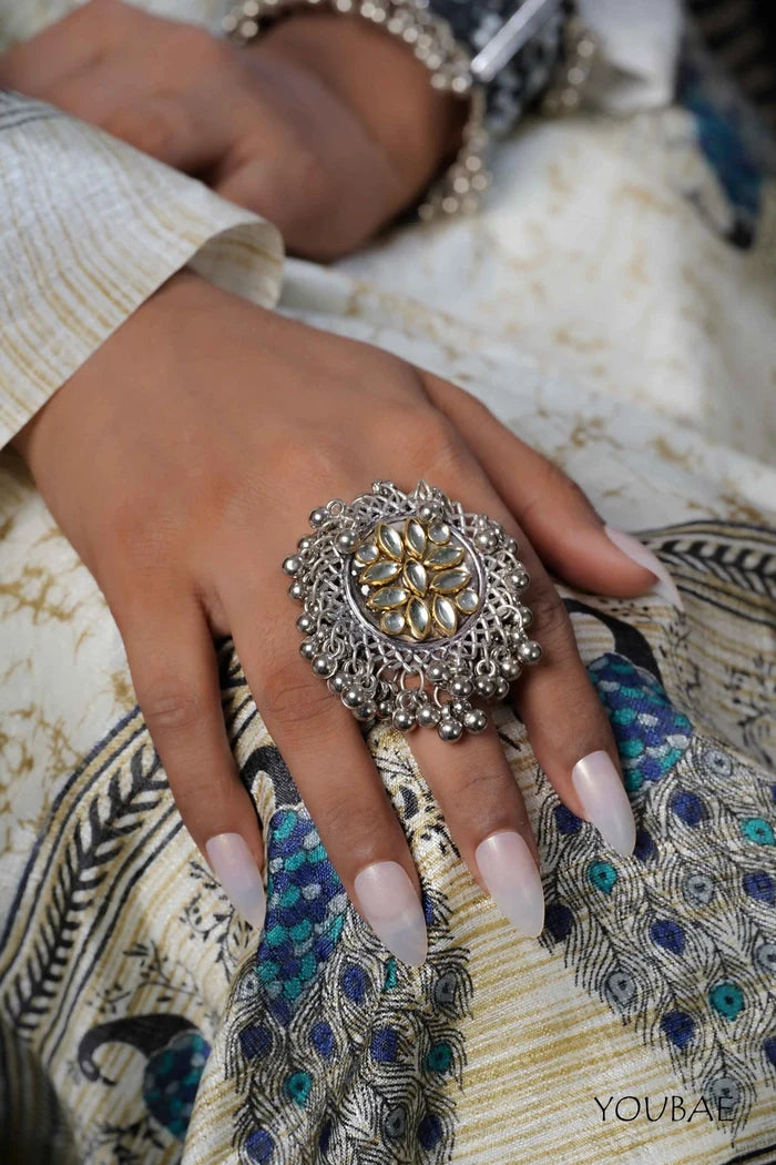 Kavikala Free Sized - Adjustable, Bohemian Oxidised Ring