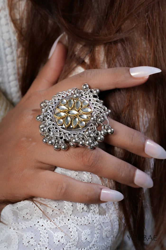 Kavikala Free Sized - Adjustable, Bohemian Oxidised Ring