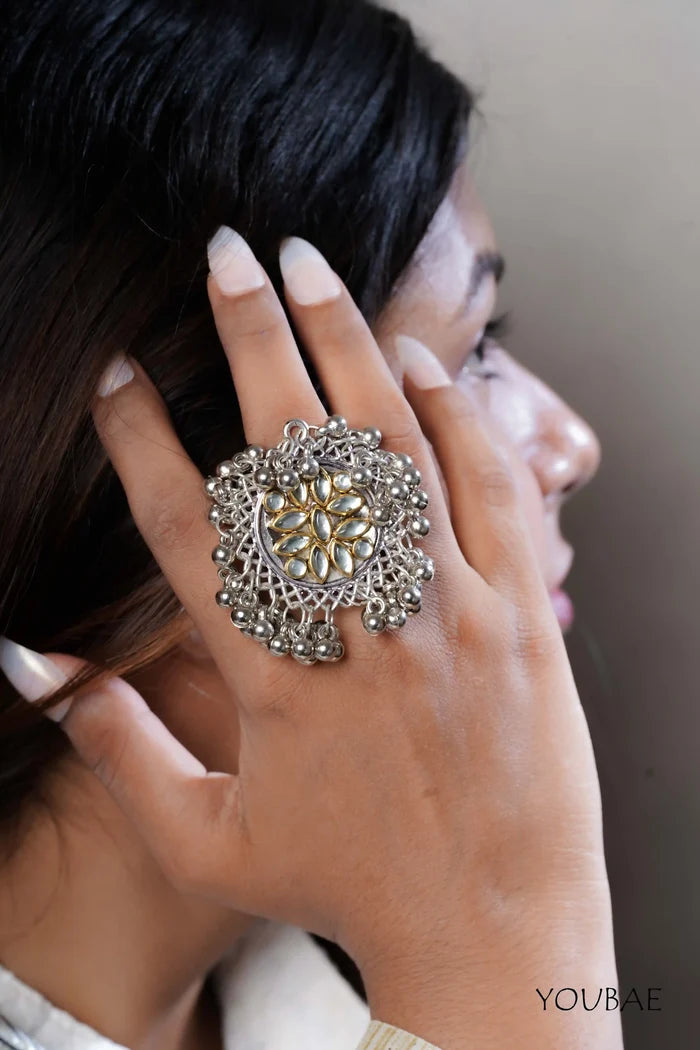 Kavikala Free Sized - Adjustable, Bohemian Oxidised Ring