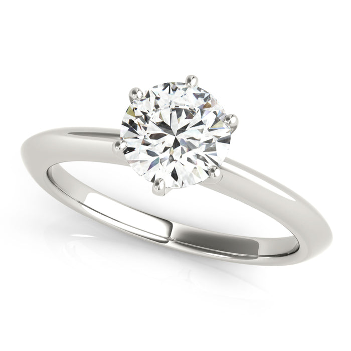 Knife Edge 6 Prong Silver & CZ Proposal Ring