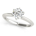 Knife Edge 6 Prong Silver & CZ Proposal Ring