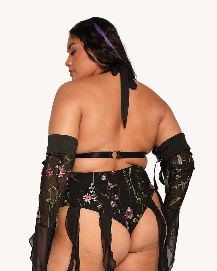 Lace Flowerfields Stretch Bodysuit and Sleeves