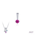 Lafonn Birthstone Round July Ruby Necklace BP005RBP00