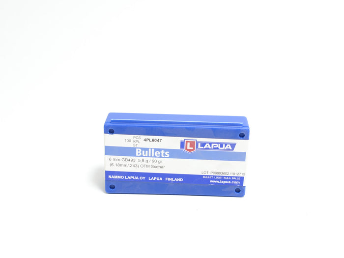 Lapua .243 Diameter 90 Grain Boat Tail Hollow Point 100 Count Bullets