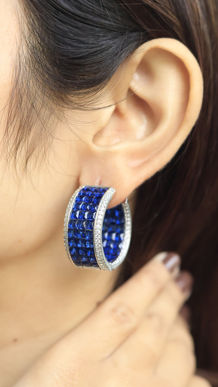 Larisa Premium Invisible Stone Setting AD Hoops
