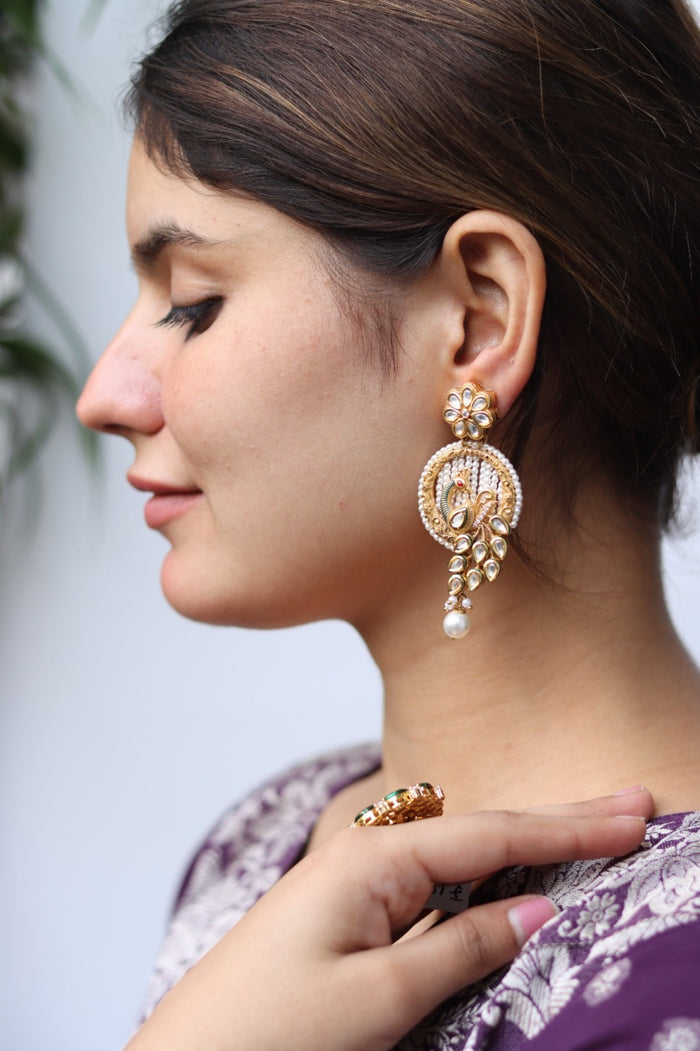 Lasya Gold Plated Kundan Earrings