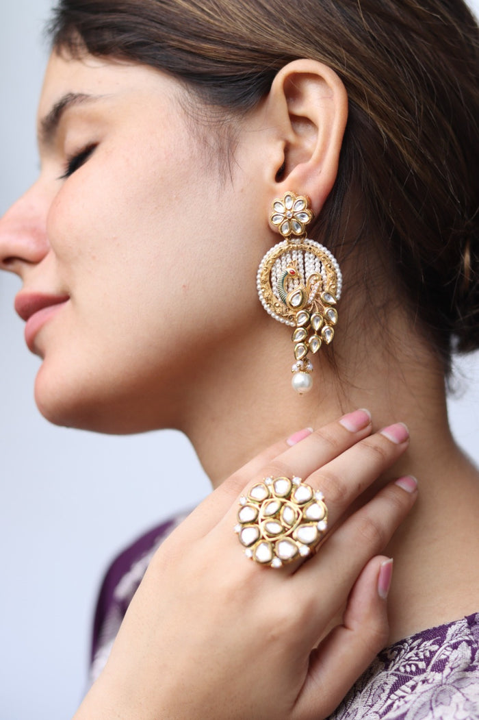 Lasya Gold Plated Kundan Earrings