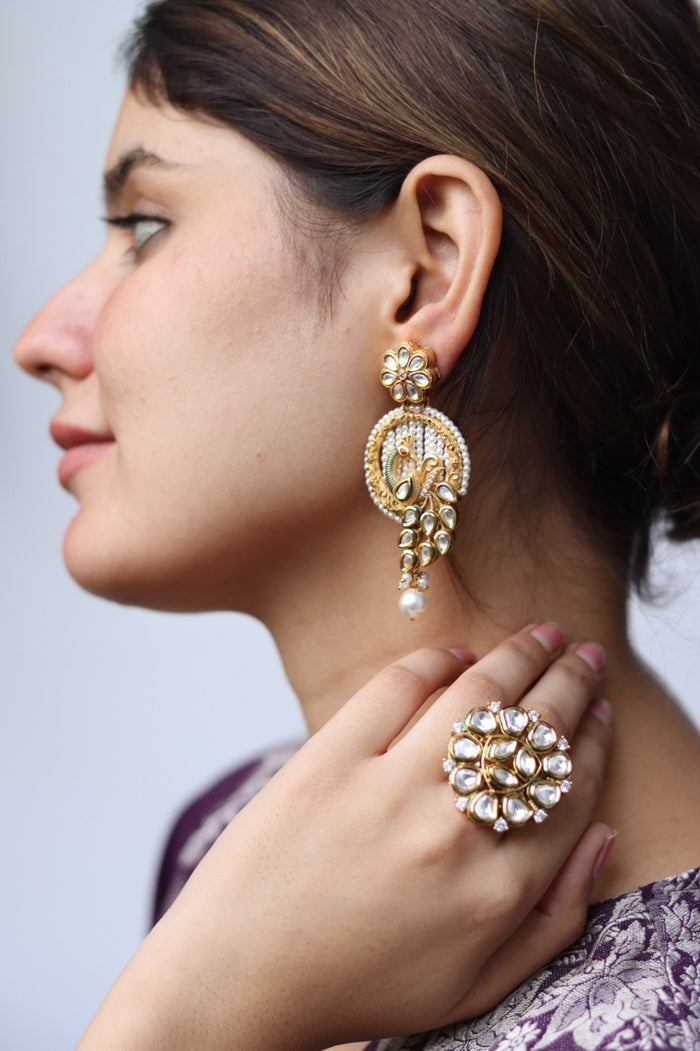 Lasya Gold Plated Kundan Earrings