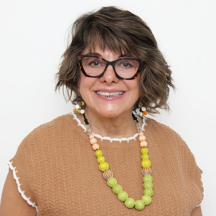 Lime Pietra Graduated Wrapped Bead Necklace - Sylca Designs - Chunky Jewelry