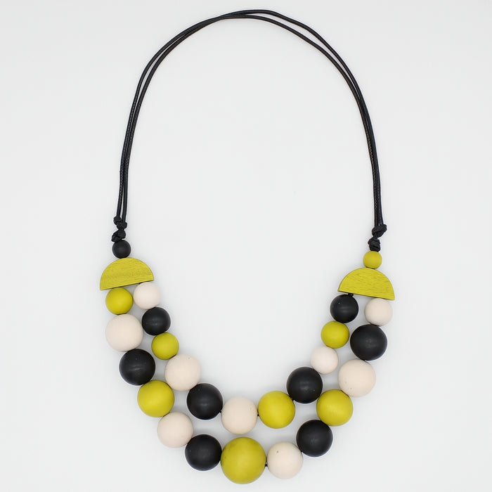Lime Zuri Round Bead Necklace - Sylca Designs - Chunky Jewelry