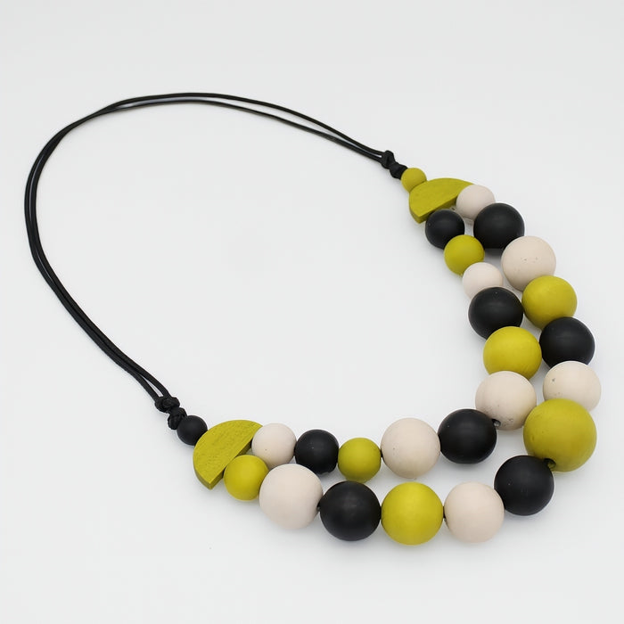 Lime Zuri Round Bead Necklace - Sylca Designs - Chunky Jewelry