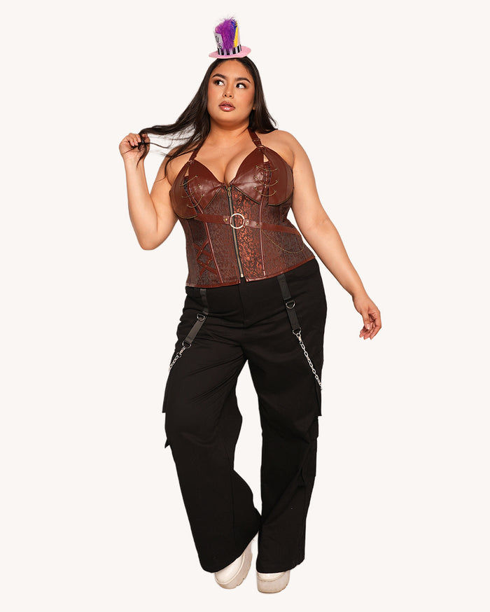 Mad Hatter Mami Halter Corset Top
