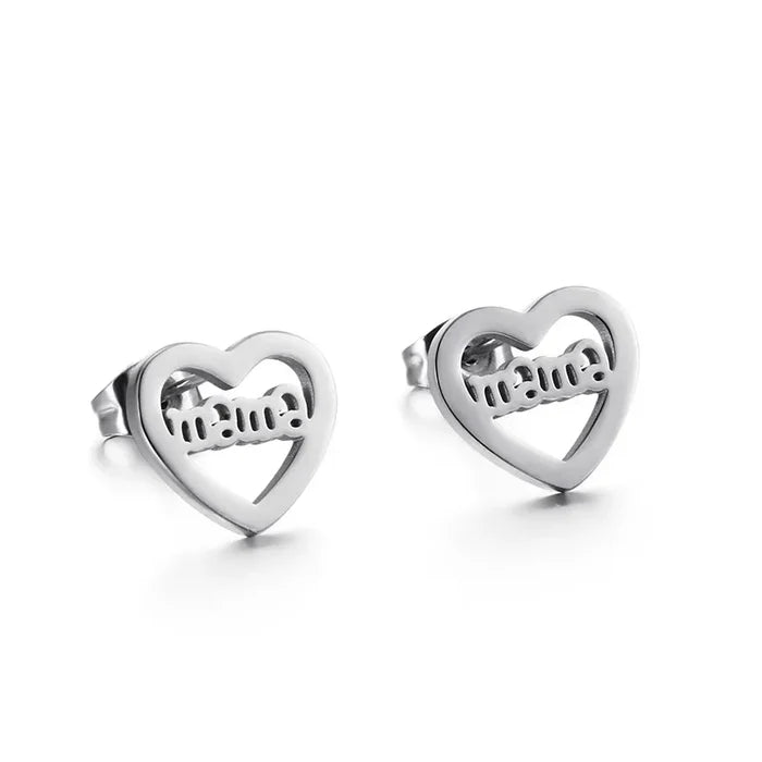 Mama Heart Stud Earrings