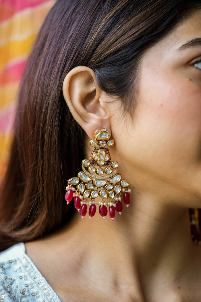 Masuma Kundan Gold Plated Fusion Earrings