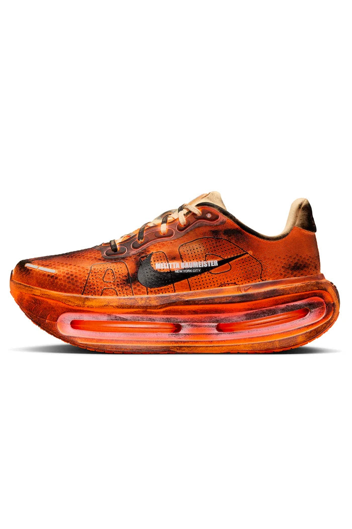 Orange and black sneaker on white background