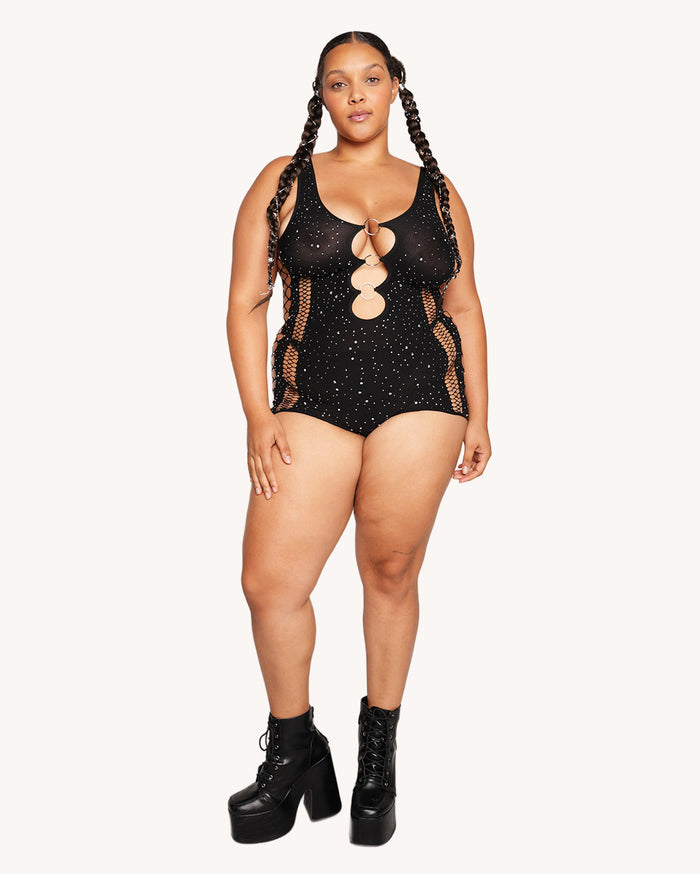Miami Life Rhinestone Romper