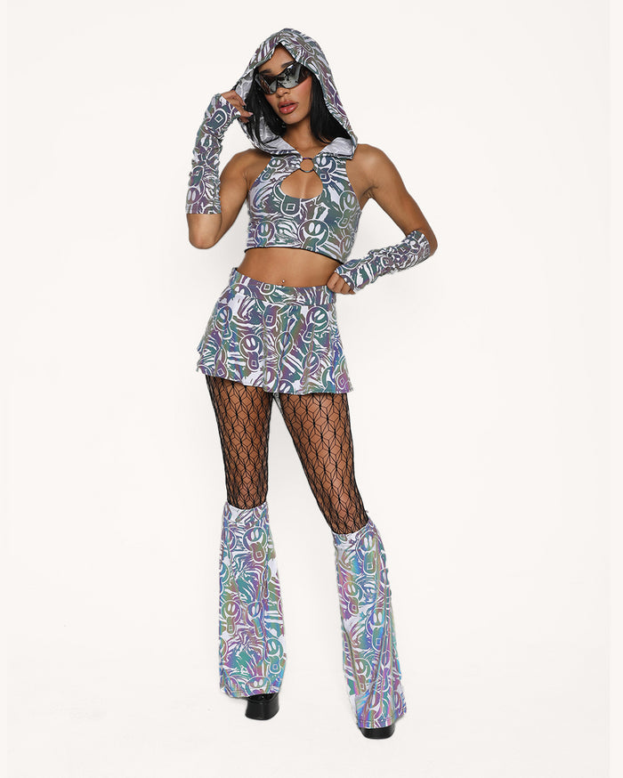 Midnight Matrix Geometric Lines Tights
