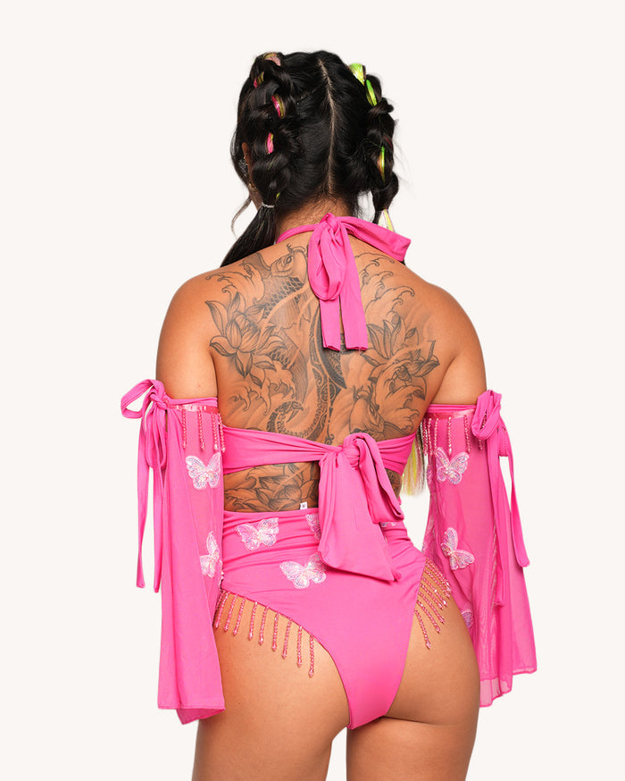 Midnight Monarch Bodysuit With Sleeves
