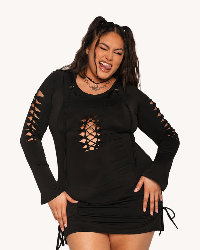 Midnight Muse Hooded Dress